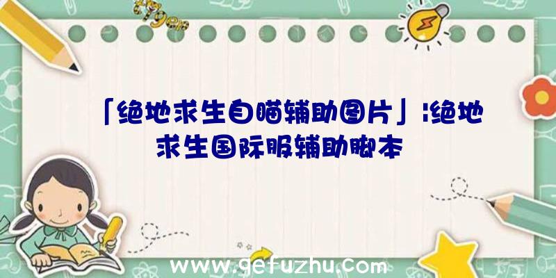 「绝地求生自瞄辅助图片」|绝地求生国际服辅助脚本